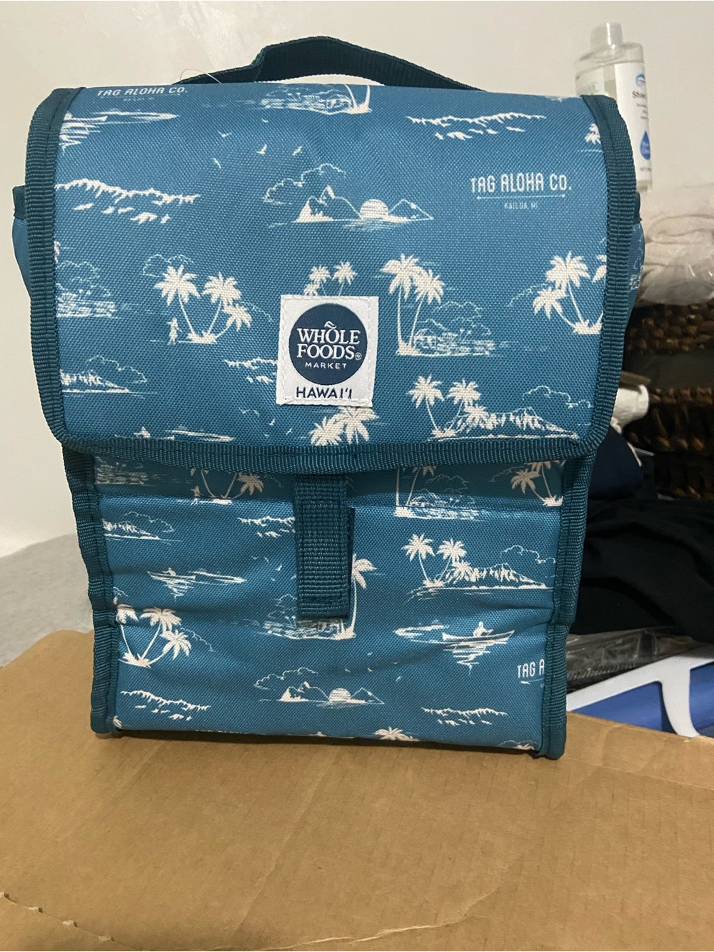 Hawaii Blue Tropical Lunch Bag 8.5 X 5 X 10”H